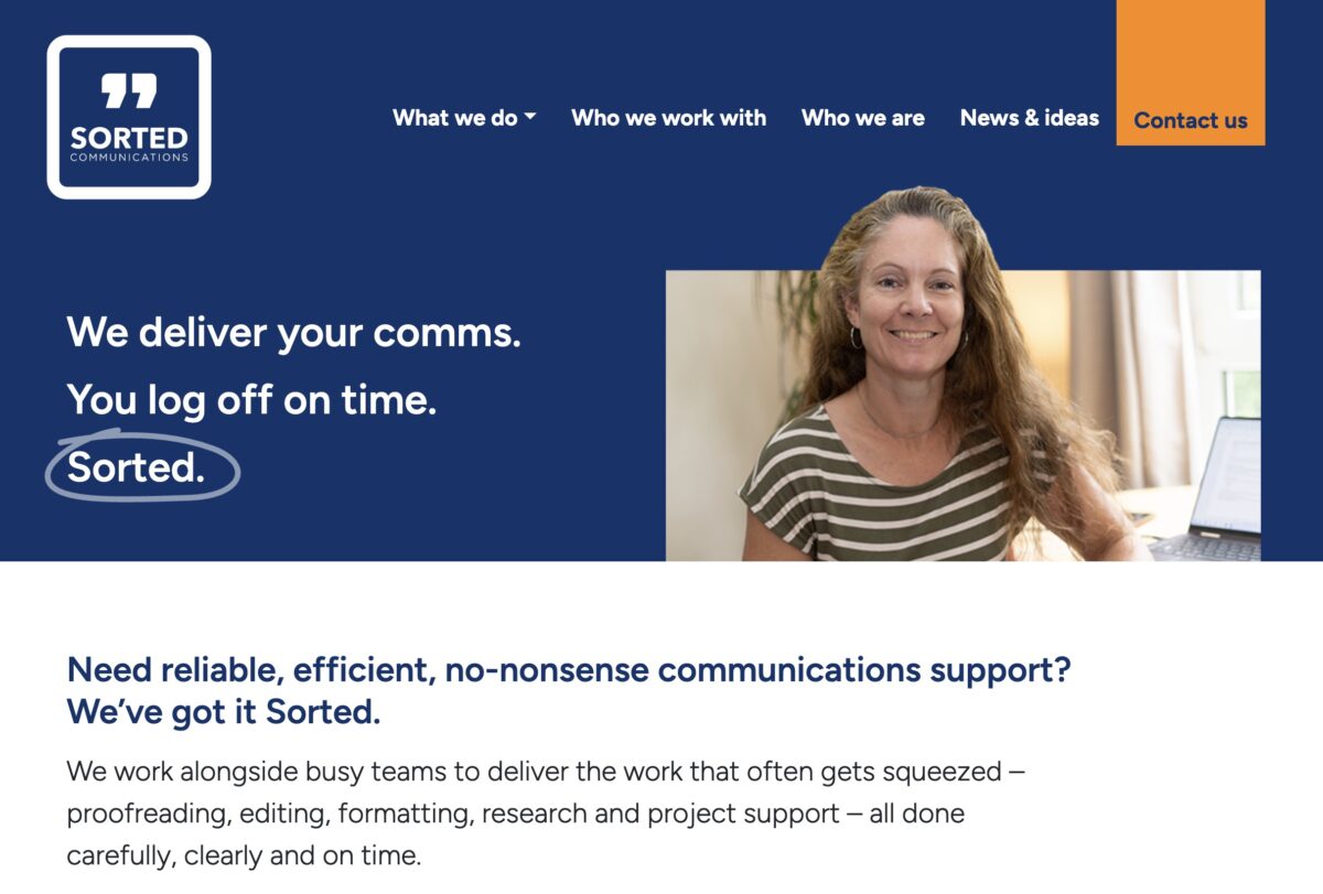 Screenshot of Sorted homepage